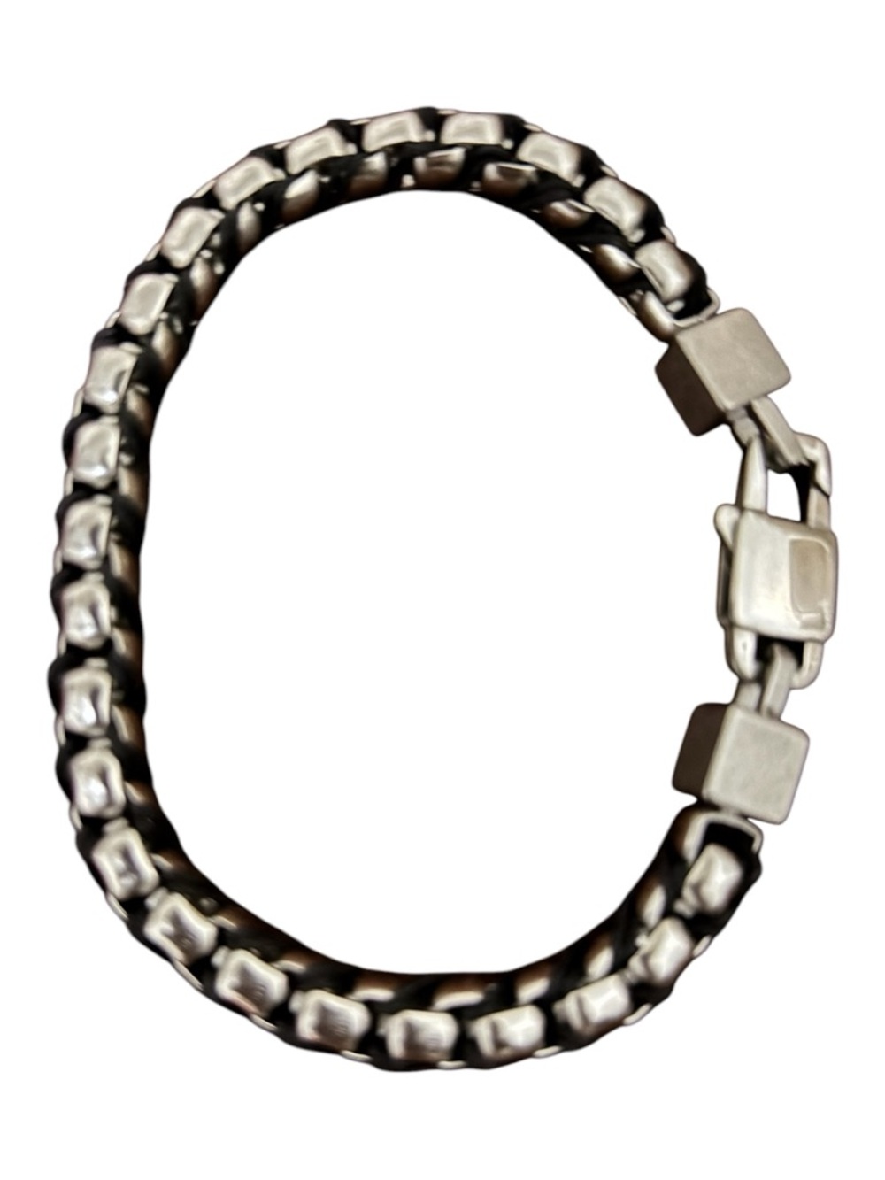 Polished Box Chain Stainless Steel Bracelet with Lobster Clasp for Women Men